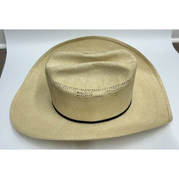 Stetson Cattleman Cowboy Hat Size 7 1/4 Feather In Band Natural Rodeo Festival - Picture 4 of 13